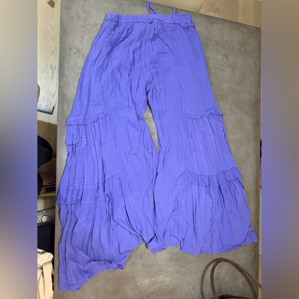 Mykonos Find! Athina Klo Periwinkle Wide Leg Boho Palazzo Pants M/L